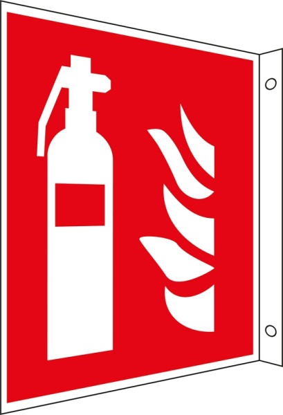 Eichner Brandschutz-Fahnenschild "Feuerlöscher", B x H: 20 x 20 cm, Aluminium, langnachleuchtend HI 150, 9225-13625-020