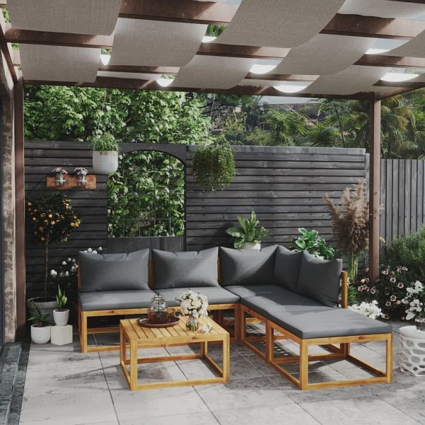 vidaXL 6-teilig Garten-Lounge-Set mit Auflagen Massivholz Akazie, 3057623