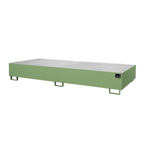 STEIN HGS Regalwanne RW, 540 Liter, RAL 6011 resedagrün, Gesamthöhe 265 mm, lackiert, Gitterrost, 79217.0100