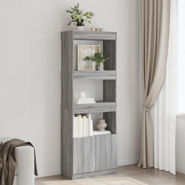vidaXL Highboard 63x33x180 cm Grau Sonoma Holzwerkstoff, 3309605
