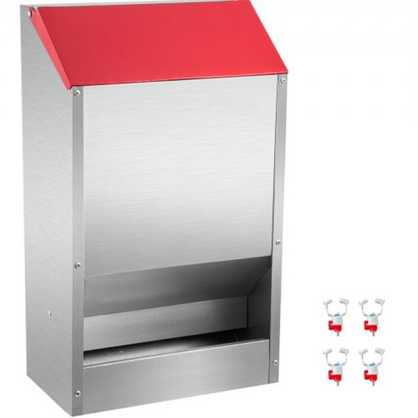 VEVOR Hühner-Futterautomat 22,6 kg, automatischer, wetterfester Futterspender mit geneigtem Deckel für Außenbereich, JQWSQ50BFXDGXM001V0