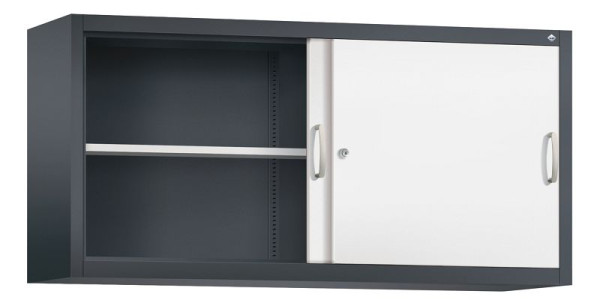 C+P Aufsatzschrank Acurado, H790xB1600xT400mm, Farbe: Schwarzgrau / Verkehrsweiß, Bügelgriff, 2 OH, 2145-00 S10099
