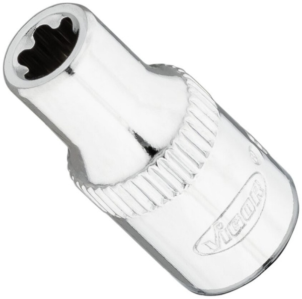 VIGOR T-Plus Steckschlüsseleinsatz, Vierkant 6,3 mm (1/4 Zoll), E+ Profil, E6+, V7920-EP6