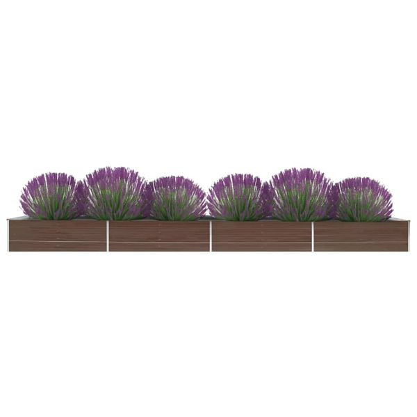 vidaXL Garten-Hochbeet Verzinkter Stahl 600x80x45 cm Braun, 47074