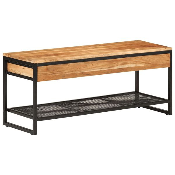 vidaXL Schuhbank 110x35x45 cm Massivholz Akazie und Eisen, 372744