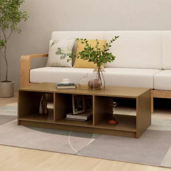 vidaXL Couchtisch Honigbraun 110x50x34 cm Massivholz Kiefer, 809915