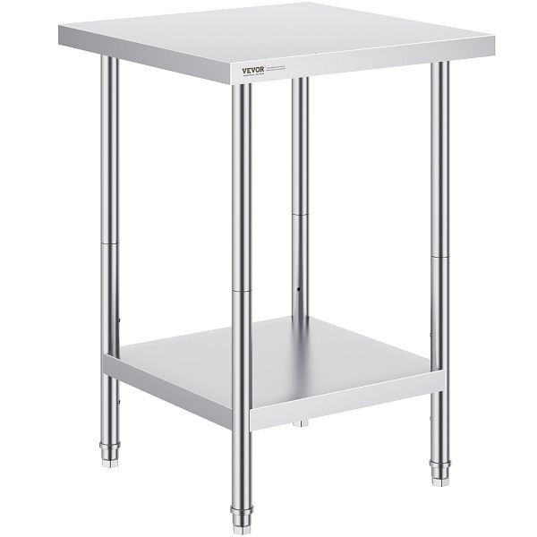 VEVOR Zubereitungstisch Edelstahl Arbeitstisch 610x610mm Küchentisch Gewerblich, CFBXGGZTLCWJ45FJ5V0