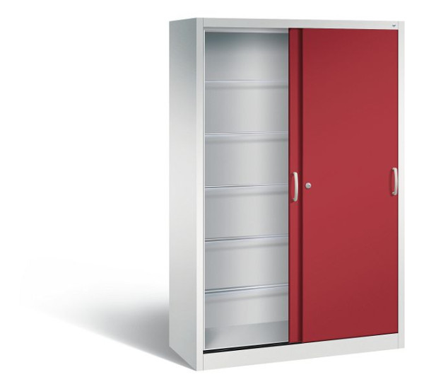 C+P Schiebetürenschrank Acurado, H1950xB1200xT500mm, Farbe: Lichtgrau / Rubinrot, Bügelgriff, 2050-60 S10041
