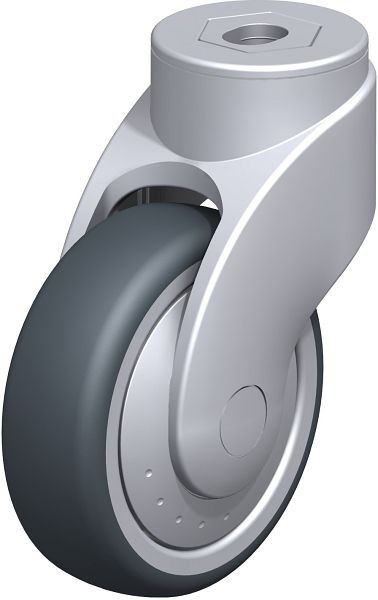 Blickle LWG-TPA 101K-FK Kunststoff-Lenkrolle WAVE mit Rückenloch, Thermoplastisches Gummi-Elastomer, Grau, 744748