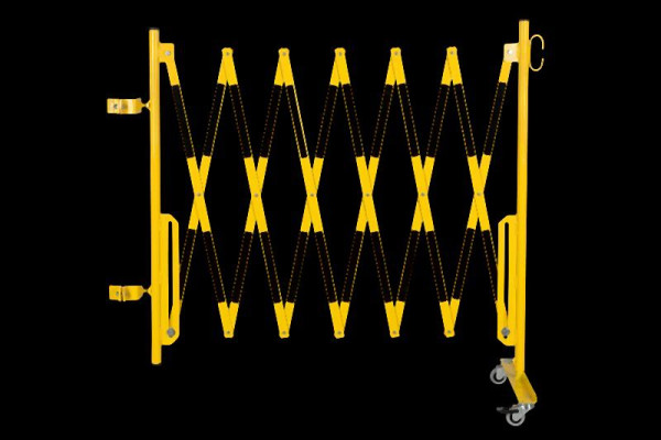 CRASH STOP Scherengitter gelb-schwarz 3,6m KIT zur Montage an bestehenden Sperrpfosten 70 x 70 mm, KIT 70-105