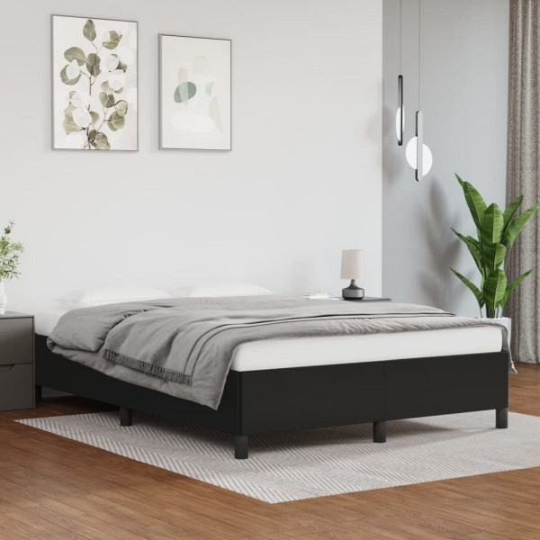 vidaXL Bettgestell Schwarz 140x190 cm Kunstleder, 347245