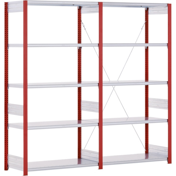 BITO Fachbodenregal Typ: EL Anbaufeld 40mm-Boden Set /100kg 2499x996x424 6FB RAL3000, C1236-0034