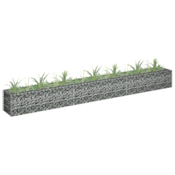 vidaXL Gabionen-Hochbeet Verzinkter Stahl 270 x 30 x 30 cm, 145637