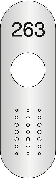 C+P Edelstahl-Nummernschild gerundet, 123 x 39 mm, 4901-0601, 4055404154534