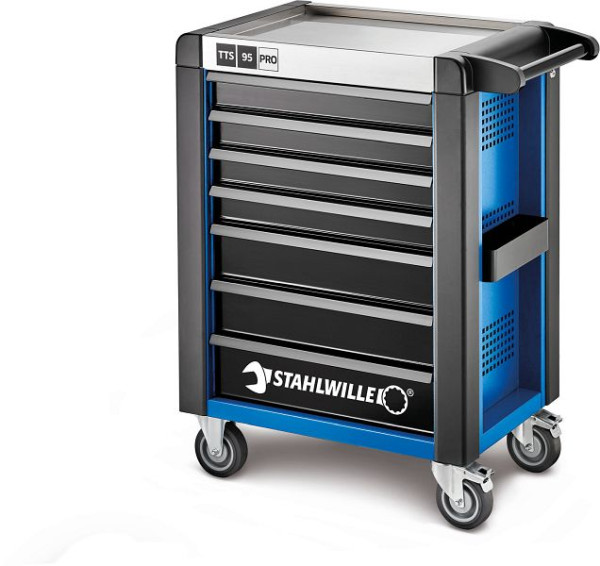 STAHLWILLE Werkstattwagen 95/7 PRO 7 Schub, Länge 496 x 827 x 1020 mm blau, RAL 270 30 35; schwarz RAL 9005, 81200164