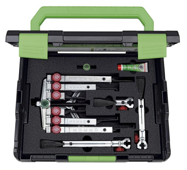 KUKKO 2 und 3-armiger Universal-Abzieher-Satz mit schmalen, schnellverstellbaren Haken, Spannweite außen: 130 mm, K-2030-10+S