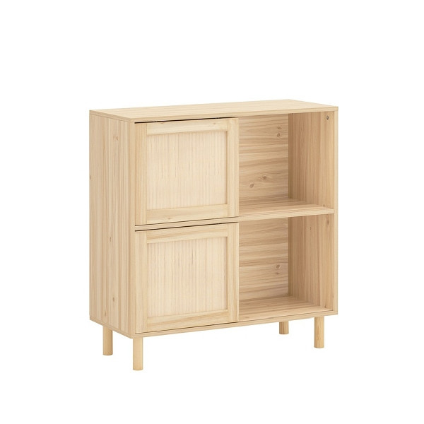 SoBuy Sideboard mit 2 Türen Holzfarbe 80x35x87cm, Klassisch, FSB87-N