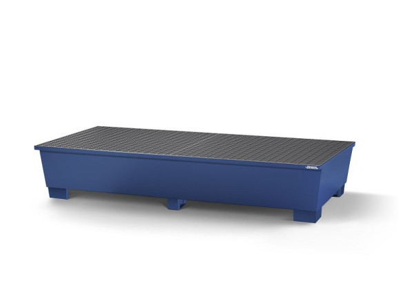 DENIOS Auffangwanne aus Stahl für 2 IBC à 1000 Liter, 2200 x 1300 x 590 mm, 328450