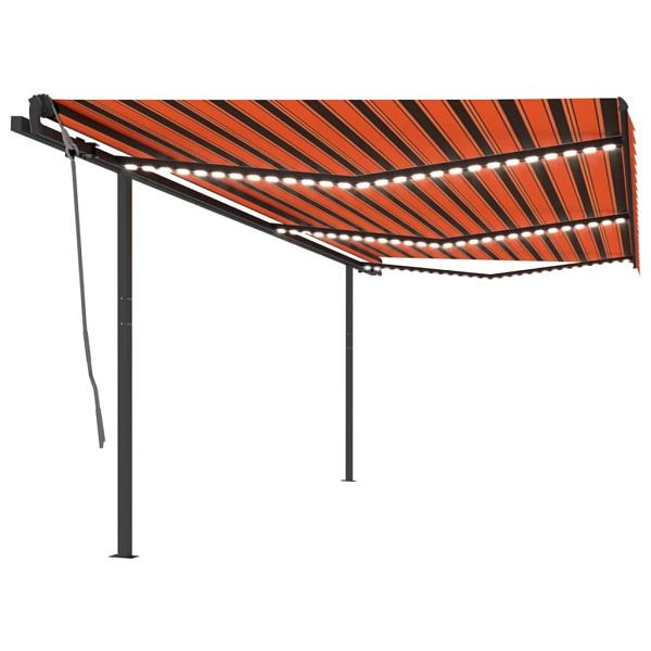 vidaXL Automatische Markise mit LED & Windsensor 6x3,5m Orange & Braun, 3070295