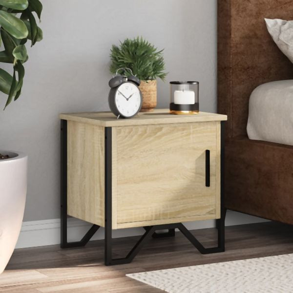 vidaXL Nachttische 2 Stück Sonoma-Eiche 40x30x40 cm Holzwerkstoff, 848517