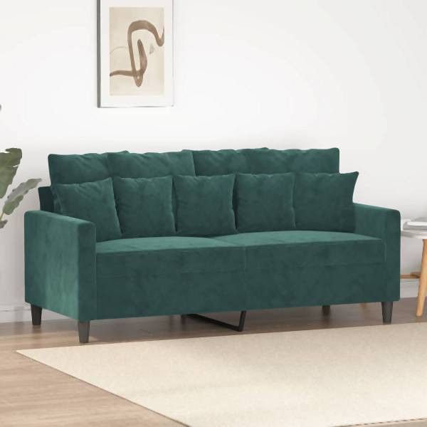 vidaXL 2-Sitzer-Sofa Dunkelgrün 140 cm Samt, Füllung: Schaumstoff, 359305