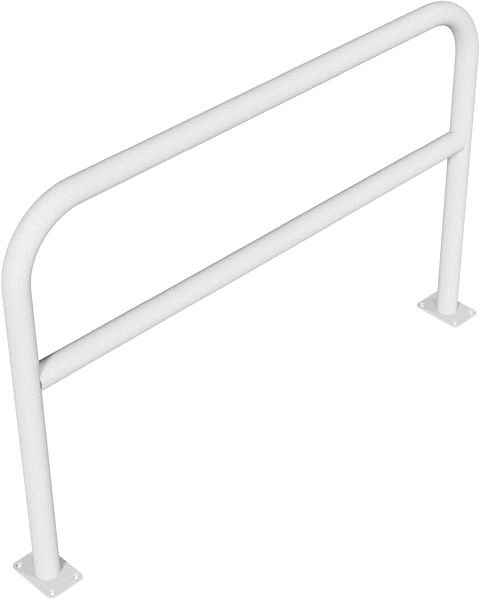 Schake Abweisebügel aus Stahlrohr Ø 60 x 2,5 mm Breite: 1500 mm, Gesamthöhe: 1000 mm mit Querholm, feuerverzinkt zum Aufdübeln, 465_63