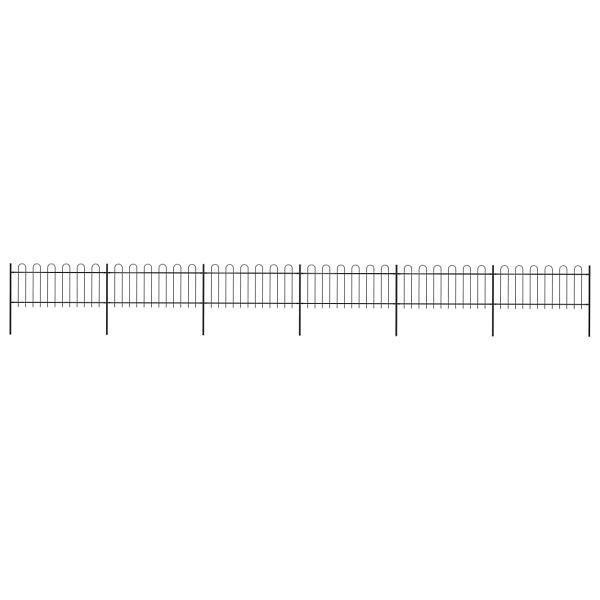 vidaXL Gartenzaun mit Bügel-Design Stahl 10,2 x 0,8 m Schwarz, 277652