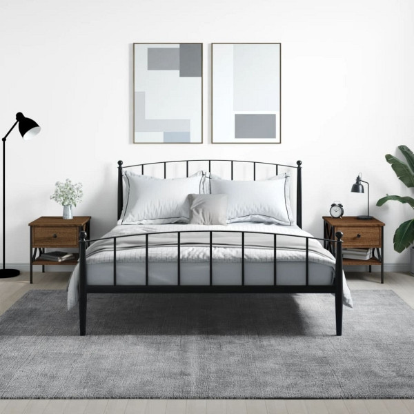 vidaXL Nachttische 2 Stück Braun Eichen-Optik 40x42x45 cm Holzwerkstoff, 825962