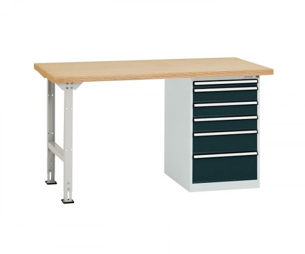 Manuflex Werkbanksystem COMBI Modell 2 mit Multiplexplatte, BxTxH = 1500 x 700 x 840 mm, Anthrazit, TP5088.7016