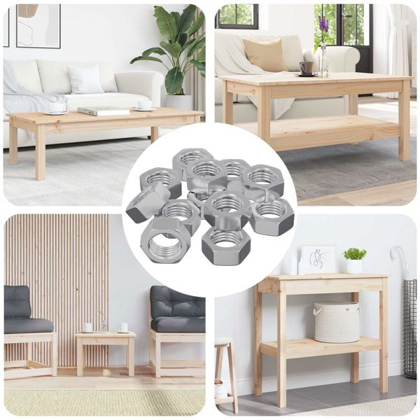vidaXL Sechskantmutter 9000-teilig Silber Eisen, 864474