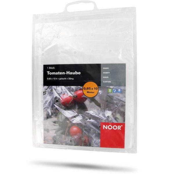 NOOR Tomatenhaube 0,65 x 10m gelocht 20µ für 10 Tomaten, 090TOMATENH