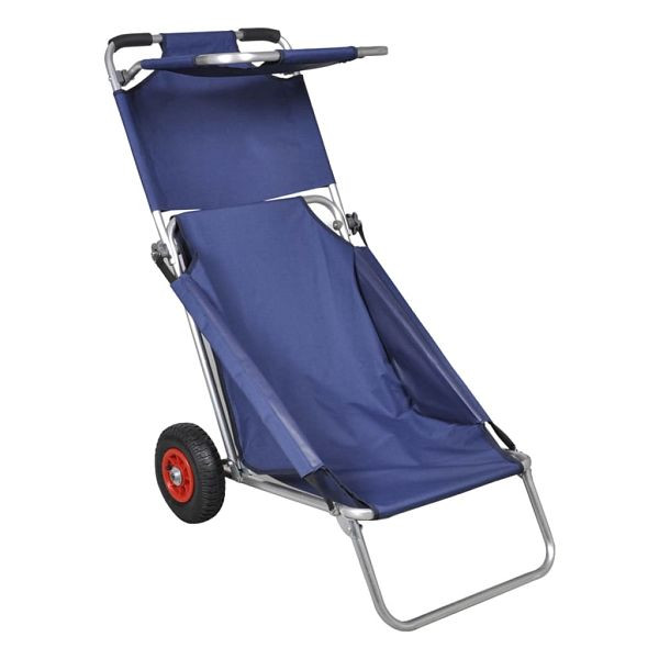 vidaXL Strandwagen mit Rädern Tragbar Klappbar Blau, 90446