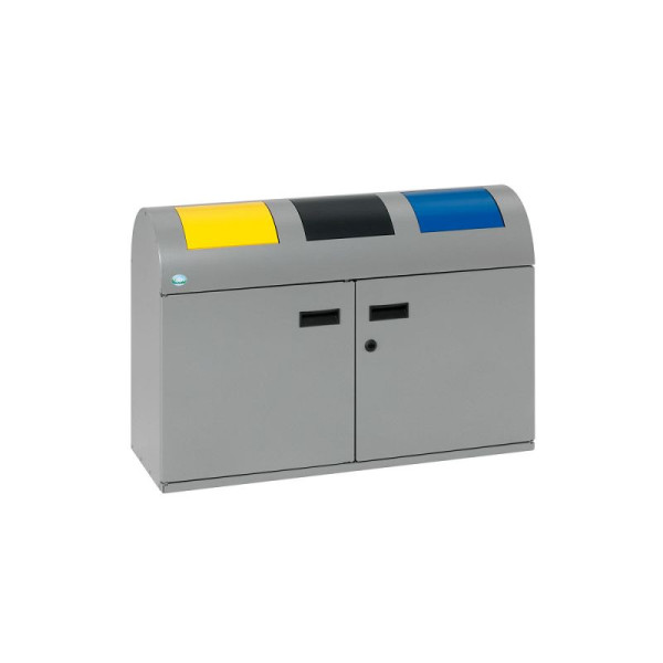STEIN HGS Wertstoffsammelstation WSS 50 R, Silber (ähnl. DB 701), Verkehrsgelb (RAL 1023), anthrazit (RAL 7021), enzianblau (RAL 5010), 82068.0001