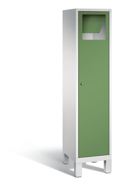 C+P Wäsche-Sammelschrank Evolo, 1 Abteil, H1850xB420xT500 mm, Grau/Resedagrün, 48070-210 S10064