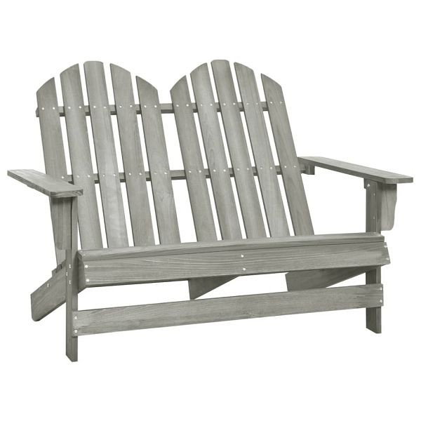 vidaXL Adirondack-Gartenbank 2-Sitzer Massivholz Tanne Grau, 315900