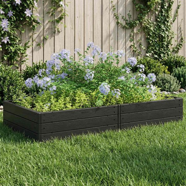 vidaXL Hochbeet Schwarz 151 x 75,5 x 25 cm PP, 42033405