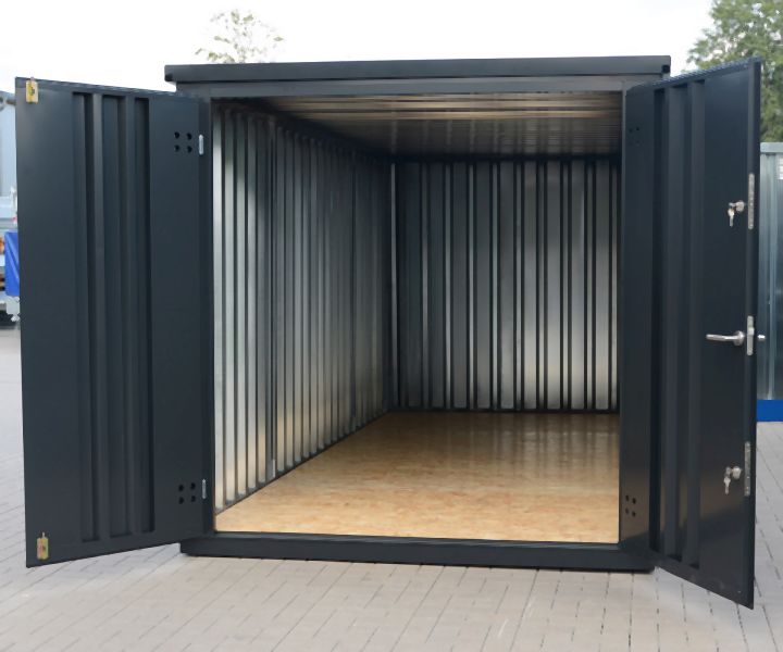 LagerContainerXXL 4 Meter Lagercontainer RAL7021 mit Doppeltür A8282 ...