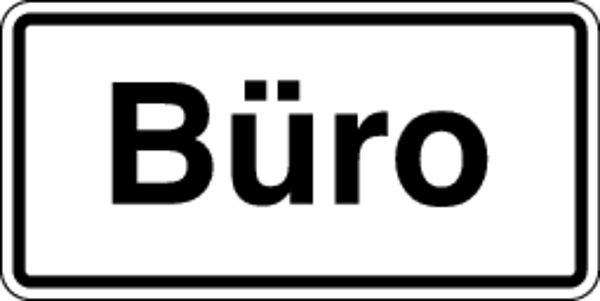 Schilder Klar Gebäudekennzeichnung Büro, 200x100x0.45 mm Aluminium geprägt, 1/51