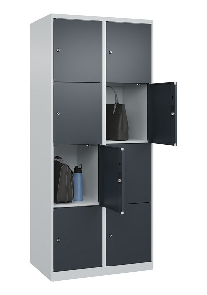 C+P Schließfachschrank Evolo PLUS, 8 Fächer, 1850x800x500mm, 7035/7016, 049000-224 S10012