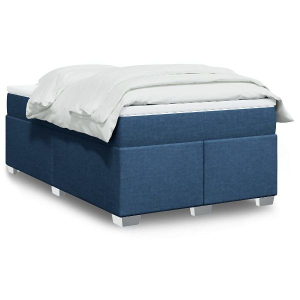 vidaXL Boxspringbett mit Matratze Blau 120x190 cm Stoff, 3285122