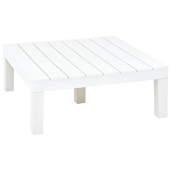 vidaXL Gartentisch Weiß 78 x 78 x 31 cm Kunststoff, 48827