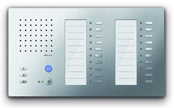 TCS Audio Innenstation zum Freisprechen Serie Carus ADAPTO +20 Tasten, Aufputzmontage silber, CAI1200-0150