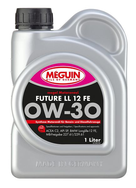 Meguin megol Motorenöl Future LL 12 FE SAE 0W-30, Kanister Kunststoff, VE: 1 Liter, 33028