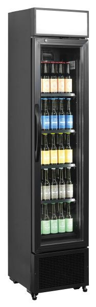 NordCap Gewerbekühlschrank KU 175 G-SP BLACK, für Take-Away Kühlprodukte und Getränkekühlung, steckerfertig, Umluftkühlung, 435701175
