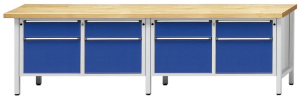 ANKE Werkbänke Kastenwerkbank, Modell 205 V, 2800 x 700 x 890 mm, RAL 7035/5010, BMP 40 mm, 303.333