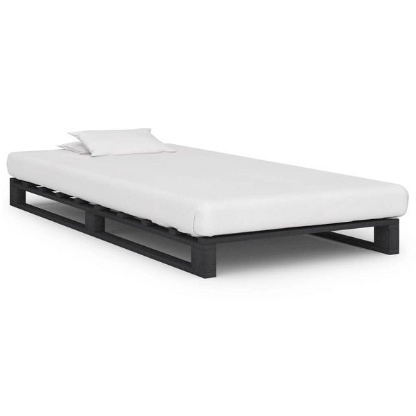 vidaXL Palettenbett Grau Massivholz Kiefer 100×200 cm, 285249