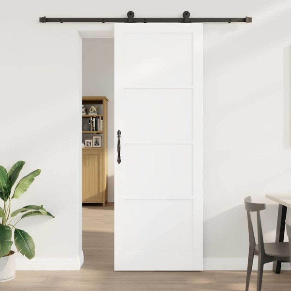 vidaXL Schiebetür-Set Manuell Weiß und Schwarz 83 x 232 cm, 3333369