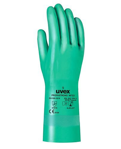 uvex Chemikalienschutzhandschuh profastrong NF 33, Kat III, 33cm, Gr. 10, VE: 12 Paar, 210312