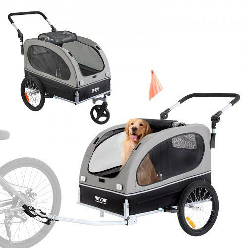 VEVOR Hunde-Fahrradanhänger, trägt bis zu 88 Pfund, Kinderwagen, einfach zusammenklappbar mit Schnellspannrädern, universell, Reflekto, TCTCLYSCWZXCSF5IBV0