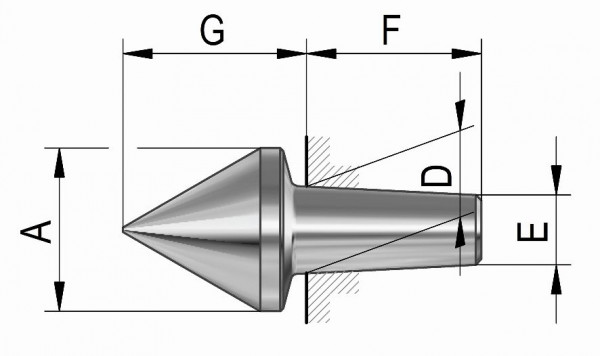 Röhm Auswechselbare Einsätze für mitlaufende Zentrierspitzen, Größe 102, 60°, 70725